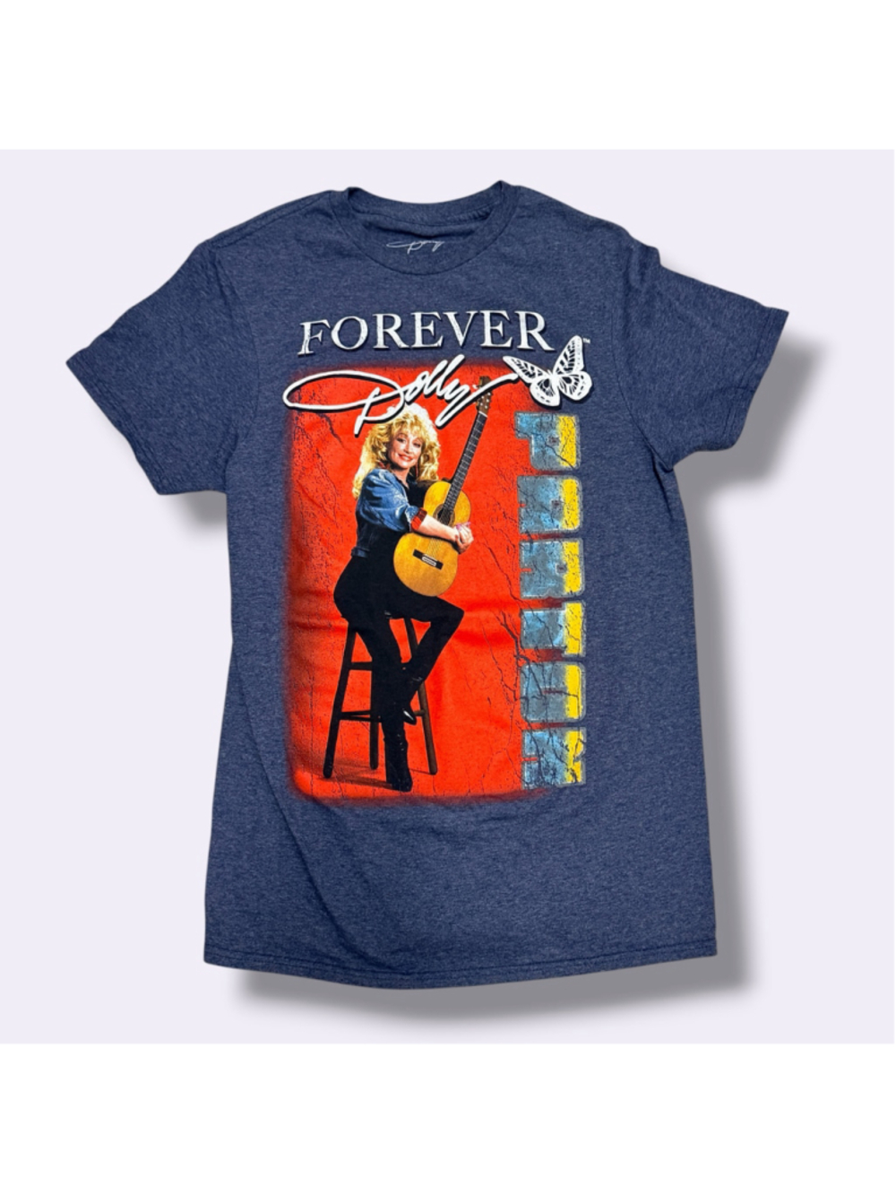 Dolly Parton Forever Dolly Graphic Women’s T Shirt Blue Country Music Tee Size S